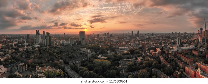 South London Aerial Sunset  Cityscape