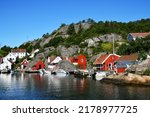 South of Norway. Kristiansand in  Summer. Beautiful bright houses.