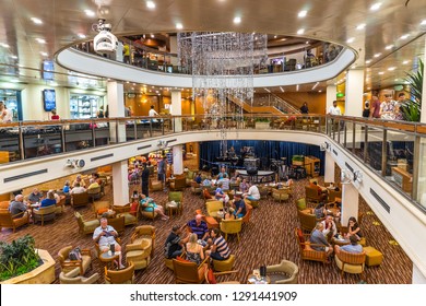 South Pacific Ocean, Australia - Jan 25, 2016: On Board The P&O Cruise Liner