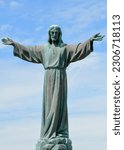 South Padre Island, Texas. Statue of Jesus Christ at the El Cristo de los Pescadores Memorial at Isla Blanca Park on South Padre Island 