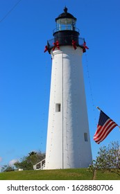 South Padre Light House During Christmas. Port Isabel Lighthouse Near South Parde, Texas.