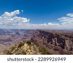 The South Rim of the Grand Canyon National Park, carved by the Colorado River in Arizona, USA. Amazing natural geological formation. The Desert View Point.