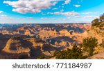 South Rim Grand Canyon, one of the Seven Wonders of the world. Attractions in Arizona, USA. Panoramic landscape concept.