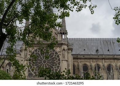 South Rose Window Exterior Notre Dame Paris France