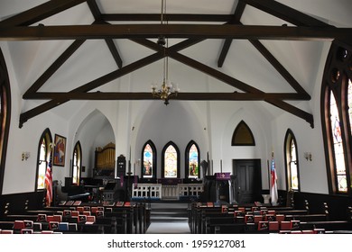 SOUTH SALEM, NY - APR 25: St Pauls Chapel Episcopal In South Salem, New York, As Seen On April 25, 2020.