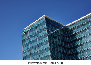 South San Francisco, CA, USA - Mar 1, 2020: Merck Researches Laboratories Exterior. Merck  Co. Is A Global Pharmaceutical Company That Delivers Health Solutions Through Medicines, Vaccines, Etc.