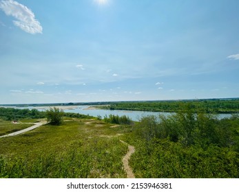 South Saskatchewan River Under A Blue Summer Sky