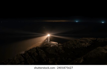 South stack lighthouse at sunset, Anglesey, holy island, Wales, great Britain, united kingdom, Europe