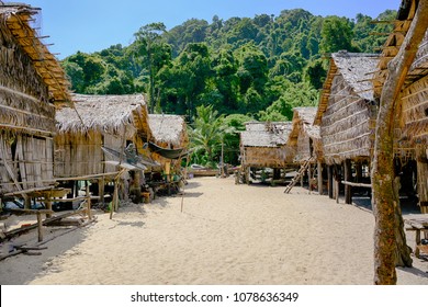 South Thailand, Surin Islands, Moken Village, Bamboo Huts, Sea Gypsies