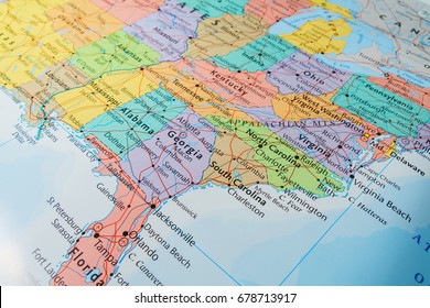 South USA States on the map