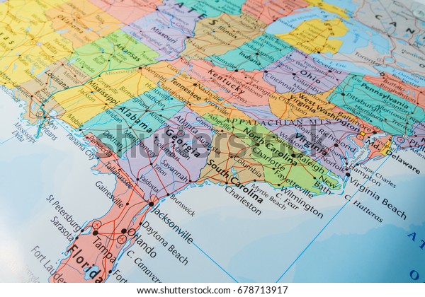 South Usa States On Map Stock Photo 678713917 | Shutterstock