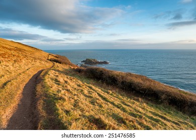 The South West Coast Path as it leaves Talland Bay in Cornwall and heading towards Looe - Powered by Shutterstock