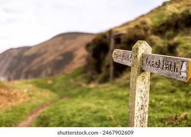 South West Coast path sign in Exmoore National Park Devon. - Powered by Shutterstock