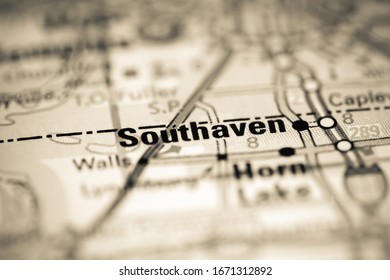 Southaven. Mississippi. USA On A Geography Map