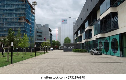 Southend-on-sea, Essex, United Kingdom, May 13, 2020. Forum Arts Centre. South Essex College In Background. No People During Coronavirus Lockdown. Southend-on-sea, Essex, United Kingdom, May 13, 2020