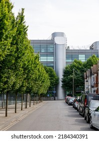 Southend-on-Sea, UK  July 27th 2022  University Of Essex Southend Campus Building Seen From Elmer Avenue. Modernist Building, Tree Lined Street, Parked Cars.