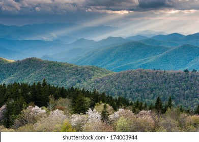 Southern Appalachian Mountain Scenic From A Blue Ridge Parkway Overlook