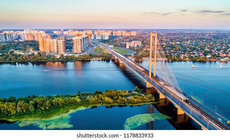 The Southern Bridge across the Dnieper in Kiev, the capital of Ukraine - Shutterstock ID 1178833933