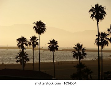 Southern California Coastline At Twilight