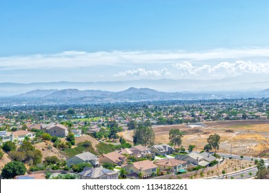 Southern California Inland Empire Looking Out At The Suburbs That Lead To The Desert Communities