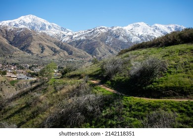 The Southern California Mountains After A Snow Storm As Seen From The Crafton Hills Near Yucaipa, California