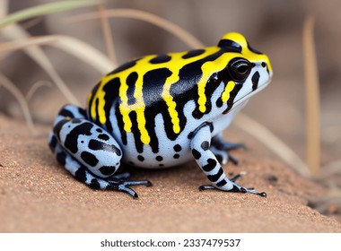 Southern corroboree frog Pseudophryne corroboree. Portrait macro