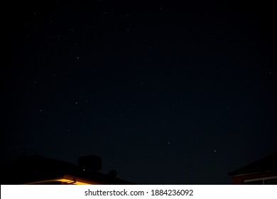 Southern Cross Aka Crux Constellation In The Night Sky Over An Australian House