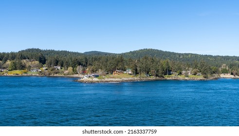 Southern Gulf Islands, Strait Of Georgia. Panoramic View.