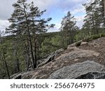 Southern Konnevesi National Park, Rautalampi, Finland, September 21 2024. Three mountain hike and visit to the viewpoints of Loukkuvuori and Kalajanvuori. Beautiful landscapes and a challenging trail.