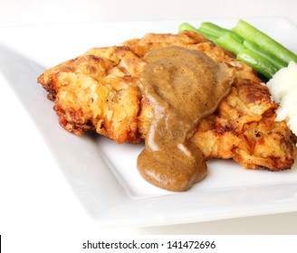 Southern Pan Fried Steak With Brown Gravy