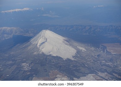 Southern Side Of Mt. Fuji Aerial Photo From Airplane