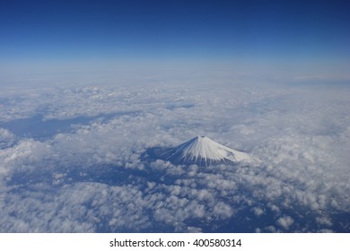 Southern Side Of Mt. Fuji Aerial Photo From Airplane