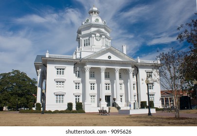 Southern Style Courthouse With Columns And Dome