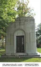 Southfield MI: USA: Oct 6, 2020 –Mausoleum For Walter O Briggs (1877-1952), Detroit Tigers Owner. Ballpark Renamed Briggs Stadium. Owned Briggs Manufacturing. Holy Sepulchre Cemetery.