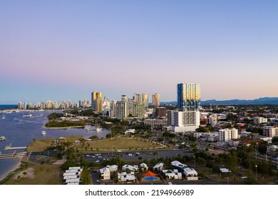 Southport And The Gold Coast Broadwater At Dusk, Queensland, Australia