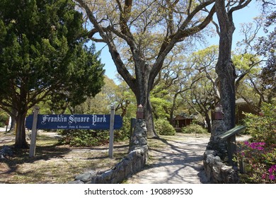 Southport, NC - April 2018: Franklin Square Park in Early Spring
