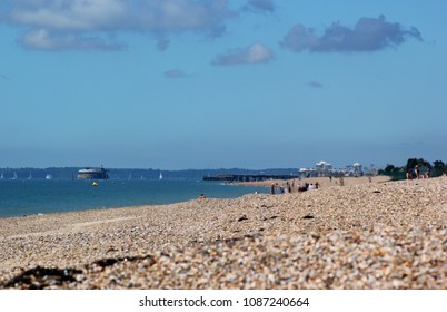 Southsea Beach In Summer Time Heavily Distorted By Heat Shimmer