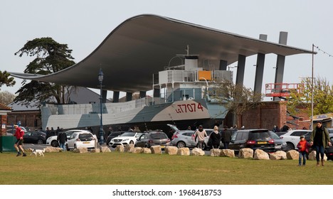 Southsea, Portsmouth, England, UK. 2021. D Day Story, A Museum And Visitor Attraction With A WW2 Landing Craft Under A Wave Shape Roof At Southsea Seafront.