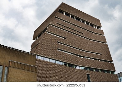 Southwark, London, United Kingdom - August 29th 2022: The Switch House Extension To The Tate Modern Gallery By Herzog De Meuron An Imposing Brick Structure