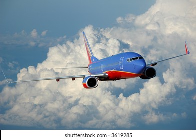 Southwest Airlines Plane In Flight