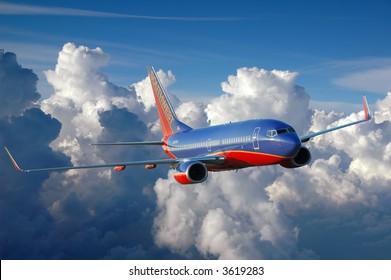 Southwest Plane In Flight