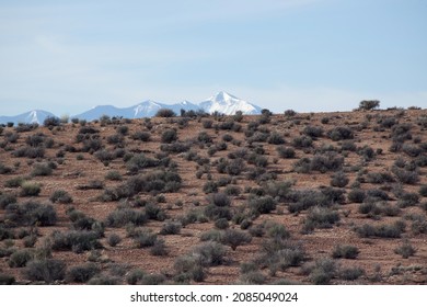 Southwestern Landscape With Mountains And Snow