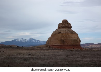 Southwestern Landscape With Mountains And Snow