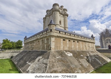 Southwestern View Of The Castle Of Vincennes In Paris, Erected By Louis VII Around 1150. France. September 1, 2017