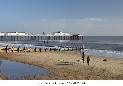 Southwold Pier On The Suffolk Coast During Winter 2020.