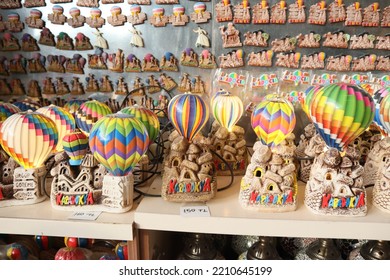 Souvenir Cappadocia Balloon Statue With Lamp In The Market 