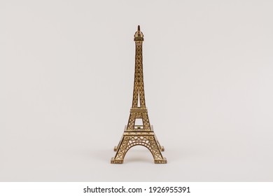 A Souvenir Eiffel Tower On White Background