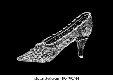 Souvenir Glass Slipper On A Black Background