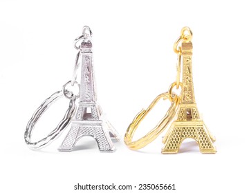 Souvenir Key Chain Of Mini Eiffel Tower From Paris, France