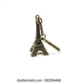 Souvenir Key Chain Of Mini Eiffel Tower From Paris, France